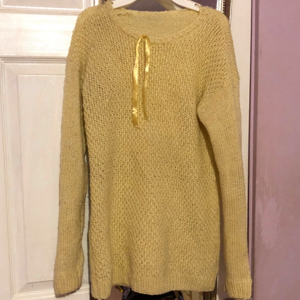 Long sleeves tall basic off white Ivory cozy Cream Crochet Knit pullover Sweater